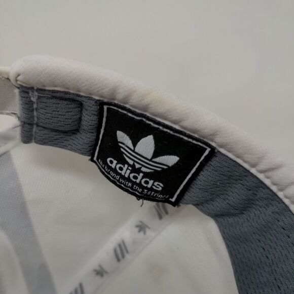Adidas Men's Strapback Hat White Graphic Trefoil Logo Polyester Blend - Picture 7 of 8